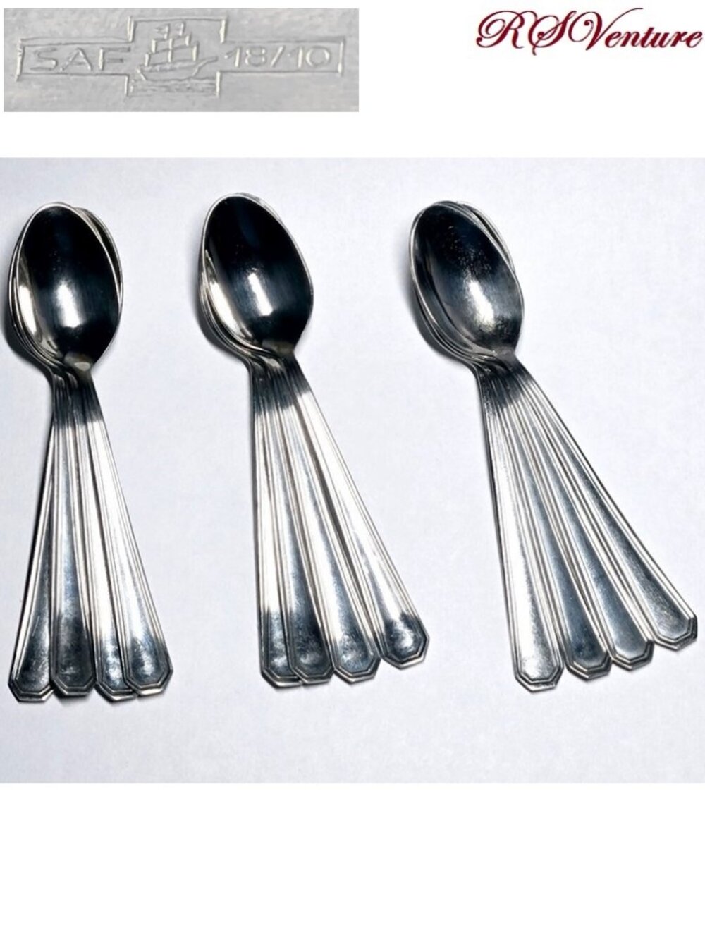 12pcs. Italian Vintage INOX SAF Espresso Spoons